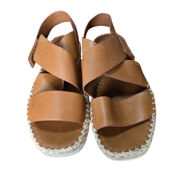 VINCE Tenison Brown Leather Sandals espadrilles size 9.5 - Picture 3 of 10